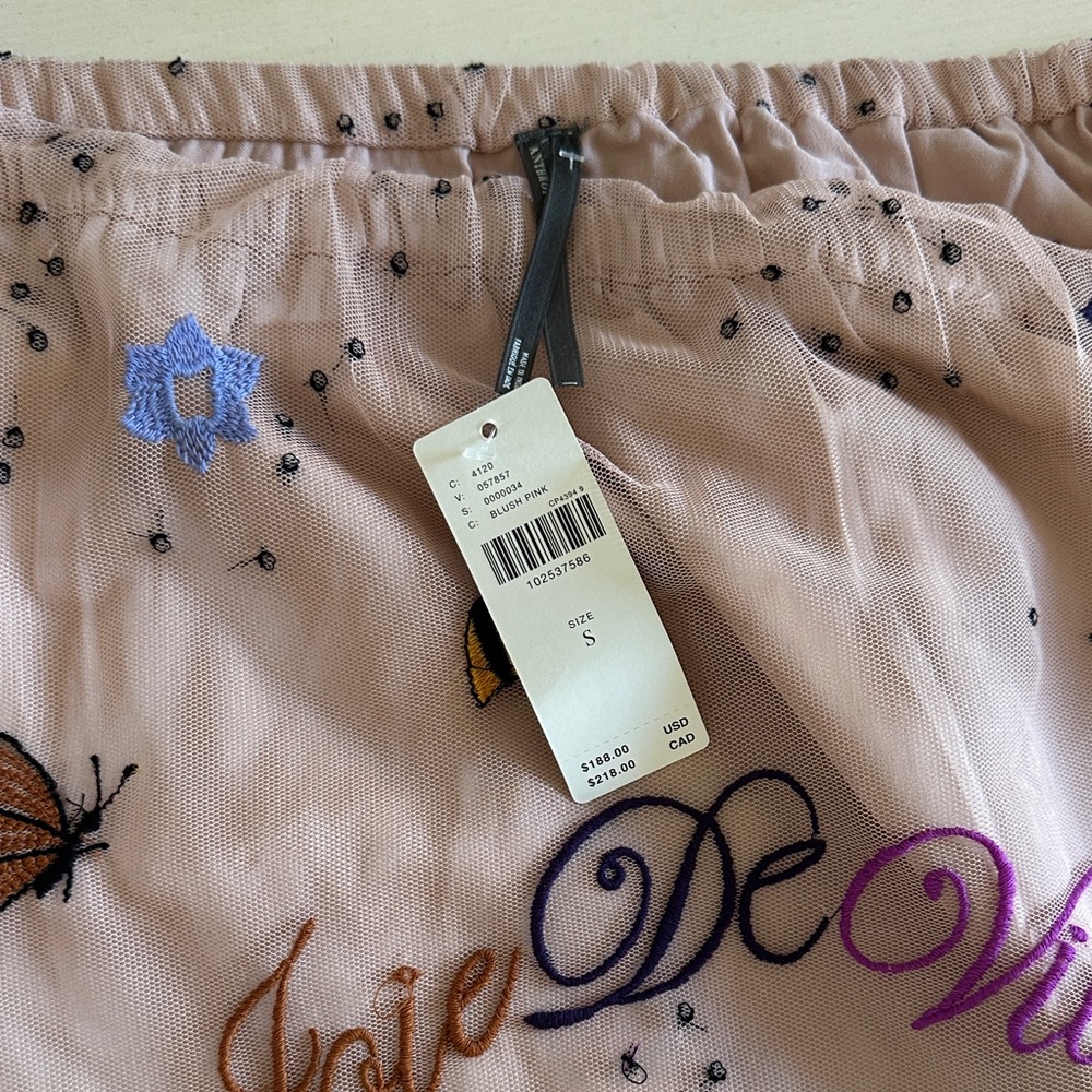 Elegant Anthropologie Embroidered Midi Skirt with Floral Design Sz S NWT - Picture 6 of 8